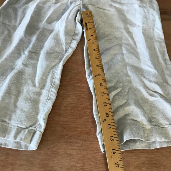 Reformation 100% Linen Cropped Pants Women 8 Beige High Rise Stretch Preppy - Picture 7 of 12